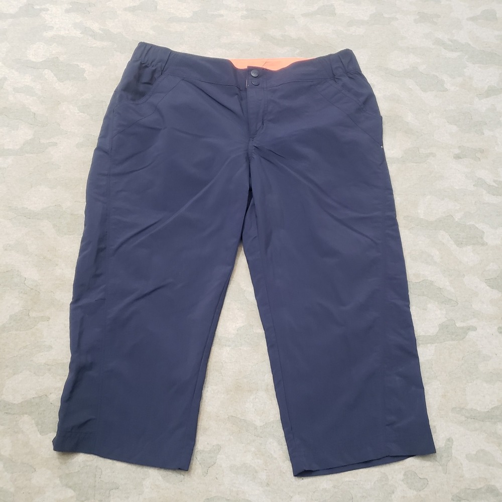 Columbia PFG Capri Pants Womens Medium Blue Hiking Fishing Outdoor Pockets